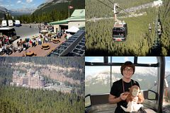 03 Banff Gondola Leaving Station, View Of Banff Springs Hotel, Charlotte Ryan and Dangles Inside Gondola.jpg